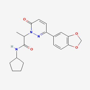 2-(3-(benzo[d][1,3]dioxol-5-yl)-6-oxopyridazin-1(6H)-yl)-N-cyclopentylpropanamide