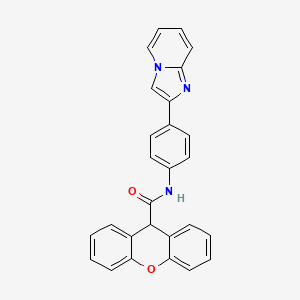 molecular formula C27H19N3O2 B2630723 N-(4-{imidazo[1,2-a]pyridin-2-yl}phenyl)-9H-xanthene-9-carboxamide CAS No. 887198-22-3