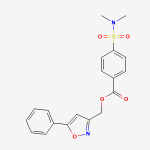 molecular formula C19H18N2O5S B2630729 (5-Phenyl-1,2-oxazol-3-yl)methyl 4-(dimethylsulfamoyl)benzoate CAS No. 880412-92-0