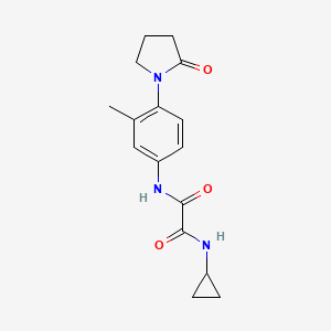 molecular formula C16H19N3O3 B2630735 N1-环丙基-N2-(3-甲基-4-(2-氧代吡咯烷-1-基)苯基)草酰胺 CAS No. 942012-24-0