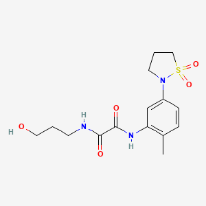molecular formula C15H21N3O5S B2630738 N1-(5-(1,1-dioxidoisothiazolidin-2-yl)-2-methylphenyl)-N2-(3-hydroxypropyl)oxalamide CAS No. 1105215-24-4
