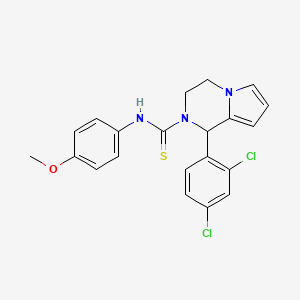 molecular formula C21H19Cl2N3OS B2630739 1-(2,4-dichlorophenyl)-N-(4-methoxyphenyl)-3,4-dihydro-1H-pyrrolo[1,2-a]pyrazine-2-carbothioamide CAS No. 393825-27-9