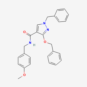 molecular formula C26H25N3O3 B2630742 1-benzyl-3-(benzyloxy)-N-(4-methoxybenzyl)-1H-pyrazole-4-carboxamide CAS No. 1014069-50-1