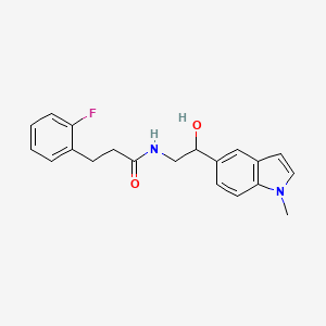 molecular formula C20H21FN2O2 B2630761 3-(2-氟苯基)-N-(2-羟基-2-(1-甲基-1H-吲哚-5-基)乙基)丙酰胺 CAS No. 2034256-12-5