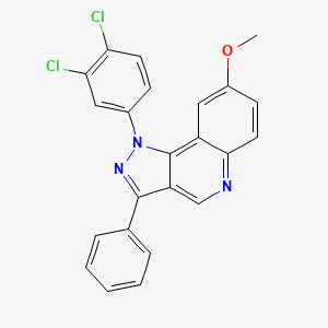 molecular formula C23H15Cl2N3O B2630766 1-(3,4-dichlorophenyl)-8-methoxy-3-phenyl-1H-pyrazolo[4,3-c]quinoline CAS No. 901043-83-2