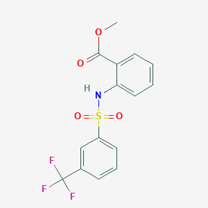 molecular formula C15H12F3NO4S B263077 Methyl 2-({[3-(trifluoromethyl)phenyl]sulfonyl}amino)benzoate 