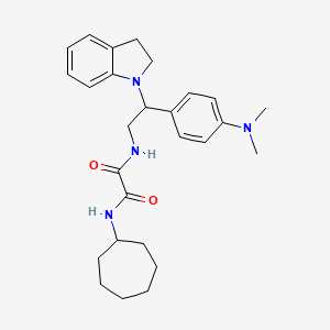 molecular formula C27H36N4O2 B2630770 N1-环庚基-N2-(2-(4-(二甲氨基)苯基)-2-(吲哚-1-基)乙基)草酰胺 CAS No. 941958-98-1