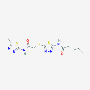 N-[5-[2-[(5-methyl-1,3,4-thiadiazol-2-yl)amino]-2-oxoethyl]sulfanyl-1,3,4-thiadiazol-2-yl]pentanamide
