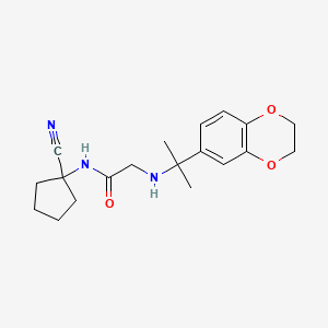 molecular formula C19H25N3O3 B2630774 N-(1-cyanocyclopentyl)-2-{[2-(2,3-dihydro-1,4-benzodioxin-6-yl)propan-2-yl]amino}acetamide CAS No. 1258739-93-3