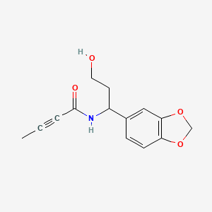 N-[1-(1,3-Benzodioxol-5-yl)-3-hydroxypropyl]but-2-ynamide