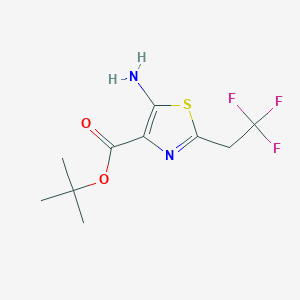 molecular formula C10H13F3N2O2S B2630808 Tert-butyl 5-amino-2-(2,2,2-trifluoroethyl)-1,3-thiazole-4-carboxylate CAS No. 2248404-04-6