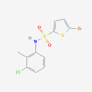 molecular formula C11H9BrClNO2S2 B263081 5-bromo-N-(3-chloro-2-methylphenyl)-2-thiophenesulfonamide 