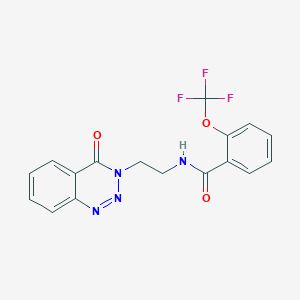 molecular formula C17H13F3N4O3 B2630810 N-(2-(4-氧代苯并[d][1,2,3]三嗪-3(4H)-基)乙基)-2-(三氟甲氧基)苯甲酰胺 CAS No. 2034325-85-2