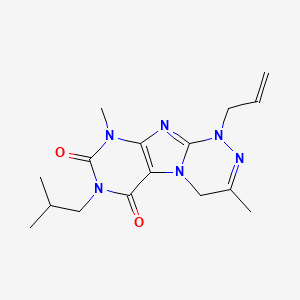 molecular formula C16H22N6O2 B2630811 1-allyl-7-isobutyl-3,9-dimethyl-1,4-dihydro-[1,2,4]triazino[3,4-f]purine-6,8(7H,9H)-dione CAS No. 922474-69-9