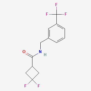 molecular formula C13H12F5NO B2630814 3,3-Difluoro-N-[[3-(trifluoromethyl)phenyl]methyl]cyclobutane-1-carboxamide CAS No. 2327211-02-7