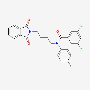 molecular formula C26H22Cl2N2O3 B2630817 3,5-dichloro-N-[4-(1,3-dioxoisoindol-2-yl)butyl]-N-(4-methylphenyl)benzamide CAS No. 313231-02-6