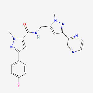 3-(4-fluorophenyl)-1-methyl-N-((1-methyl-3-(pyrazin-2-yl)-1H-pyrazol-5-yl)methyl)-1H-pyrazole-5-carboxamide