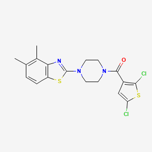 molecular formula C18H17Cl2N3OS2 B2630833 (2,5-二氯噻吩-3-基)(4-(4,5-二甲基苯并[d]噻唑-2-基)哌嗪-1-基)甲酮 CAS No. 886914-17-6