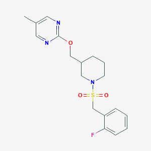 2-[[1-[(2-Fluorophenyl)methylsulfonyl]piperidin-3-yl]methoxy]-5-methylpyrimidine