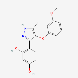 4-(4-(3-methoxyphenoxy)-5-methyl-1H-pyrazol-3-yl)benzene-1,3-diol