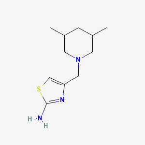 molecular formula C11H19N3S B2630842 4-[(3,5-Dimethylpiperidin-1-yl)methyl]-1,3-thiazol-2-amine CAS No. 929974-23-2