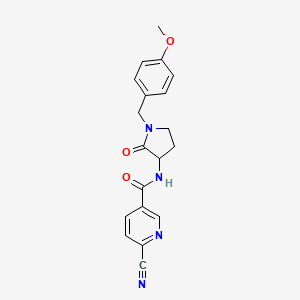 6-Cyano-N-[1-[(4-methoxyphenyl)methyl]-2-oxopyrrolidin-3-yl]pyridine-3-carboxamide