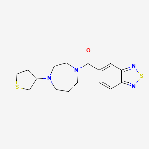 molecular formula C16H20N4OS2 B2630855 Benzo[c][1,2,5]thiadiazol-5-yl(4-(tetrahydrothiophen-3-yl)-1,4-diazepan-1-yl)methanone CAS No. 2320517-25-5