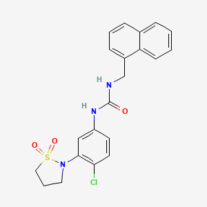 molecular formula C21H20ClN3O3S B2630858 1-(4-氯-3-(1,1-二氧化异噻唑烷-2-基)苯基)-3-(萘-1-基甲基)脲 CAS No. 1203060-22-3
