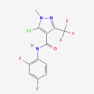 molecular formula C12H7ClF5N3O B2630865 5-chloro-N-(2,4-difluorophenyl)-1-methyl-3-(trifluoromethyl)-1H-pyrazole-4-carboxamide CAS No. 158712-19-7