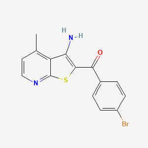 molecular formula C15H11BrN2OS B2630869 (3-Amino-4-methylthieno[2,3-b]pyridin-2-yl)(4-bromophenyl)methanone CAS No. 169141-82-6