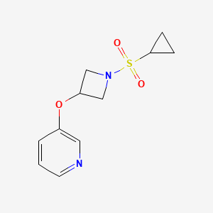 molecular formula C11H14N2O3S B2630871 3-((1-(Cyclopropylsulfonyl)azetidin-3-yl)oxy)pyridine CAS No. 1904305-66-3