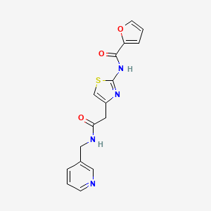 molecular formula C16H14N4O3S B2630875 N-(4-(2-oxo-2-((pyridin-3-ylmethyl)amino)ethyl)thiazol-2-yl)furan-2-carboxamide CAS No. 923146-69-4