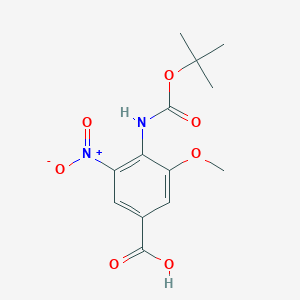 molecular formula C13H16N2O7 B2630877 3-Methoxy-4-[(2-methylpropan-2-yl)oxycarbonylamino]-5-nitrobenzoic acid CAS No. 2287343-95-5