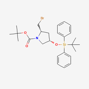 molecular formula C26H36BrNO3Si B2630878 Tert-butyl (2S,4S)-2-(bromomethyl)-4-[tert-butyl(diphenyl)silyl]oxypyrrolidine-1-carboxylate CAS No. 887923-74-2