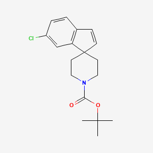 molecular formula C18H22ClNO2 B2630886 叔丁基6-氯螺[茚满-1,4'-哌啶]-1'-羧酸酯 CAS No. 855849-89-7
