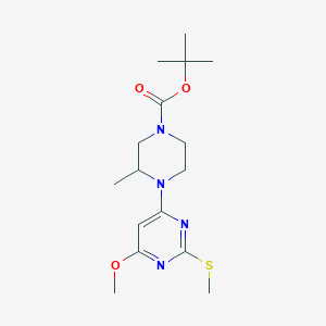 tert-Butyl 4-(6-methoxy-2-(methylthio)pyrimidin-4-yl)-3-methylpiperazine-1-carboxylate