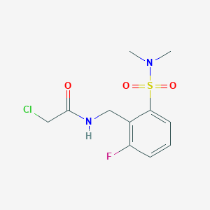 molecular formula C11H14ClFN2O3S B2630892 2-Chloro-N-[[2-(dimethylsulfamoyl)-6-fluorophenyl]methyl]acetamide CAS No. 2411248-20-7