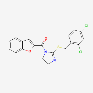 benzofuran-2-yl(2-((2,4-dichlorobenzyl)thio)-4,5-dihydro-1H-imidazol-1-yl)methanone