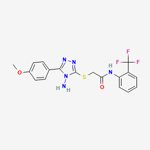 2-{[4-amino-5-(4-methoxyphenyl)-4H-1,2,4-triazol-3-yl]sulfanyl}-N-[2-(trifluoromethyl)phenyl]acetamide