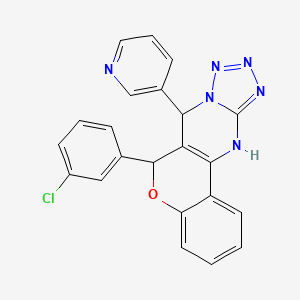 molecular formula C22H15ClN6O B2630924 6-(3-chlorophenyl)-7-(pyridin-3-yl)-7,12-dihydro-6H-chromeno[4,3-d]tetrazolo[1,5-a]pyrimidine CAS No. 923202-31-7