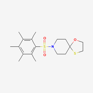 8-((2,3,4,5,6-Pentamethylphenyl)sulfonyl)-1-oxa-4-thia-8-azaspiro[4.5]decane