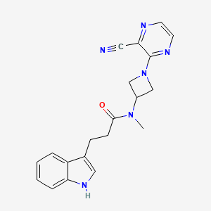 molecular formula C20H20N6O B2630933 N-[1-(3-Cyanopyrazin-2-yl)azetidin-3-yl]-3-(1H-indol-3-yl)-N-methylpropanamide CAS No. 2380086-86-0