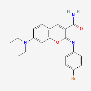 molecular formula C20H20BrN3O2 B2630935 (2Z)-2-[(4-bromophenyl)imino]-7-(diethylamino)-2H-chromene-3-carboxamide CAS No. 313956-76-2