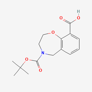 molecular formula C15H19NO5 B2630946 4-(叔丁氧羰基)-2,3,4,5-四氢-1,4-苯并噁唑并-9-羧酸 CAS No. 1055880-94-8