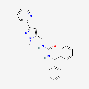 molecular formula C24H23N5O B2630952 1-Benzhydryl-3-[(2-methyl-5-pyridin-2-ylpyrazol-3-yl)methyl]urea CAS No. 2309588-95-0