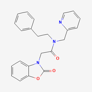molecular formula C23H21N3O3 B2630961 2-(2-oxobenzo[d]oxazol-3(2H)-yl)-N-phenethyl-N-(pyridin-2-ylmethyl)acetamide CAS No. 1351645-30-1