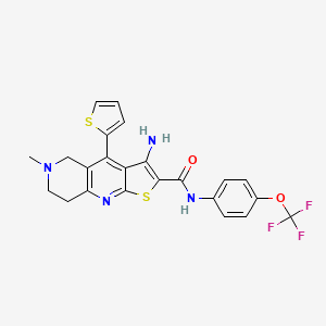 3-amino-6-methyl-4-thiophen-2-yl-N-[4-(trifluoromethoxy)phenyl]-7,8-dihydro-5H-thieno[2,3-b][1,6]naphthyridine-2-carboxamide