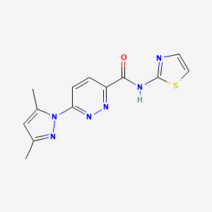 molecular formula C13H12N6OS B2630964 6-(3,5-dimethyl-1H-pyrazol-1-yl)-N-(thiazol-2-yl)pyridazine-3-carboxamide CAS No. 1351587-02-4