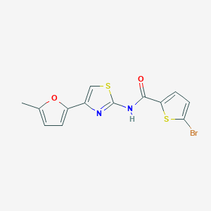 molecular formula C13H9BrN2O2S2 B2630968 5-溴-N-(4-(5-甲基呋喃-2-基)噻唑-2-基)噻吩-2-甲酰胺 CAS No. 476642-65-6