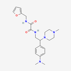molecular formula C22H31N5O3 B2630974 N1-(2-(4-(二甲氨基)苯基)-2-(4-甲基哌嗪-1-基)乙基)-N2-(呋喃-2-基甲基)草酰胺 CAS No. 899729-75-0